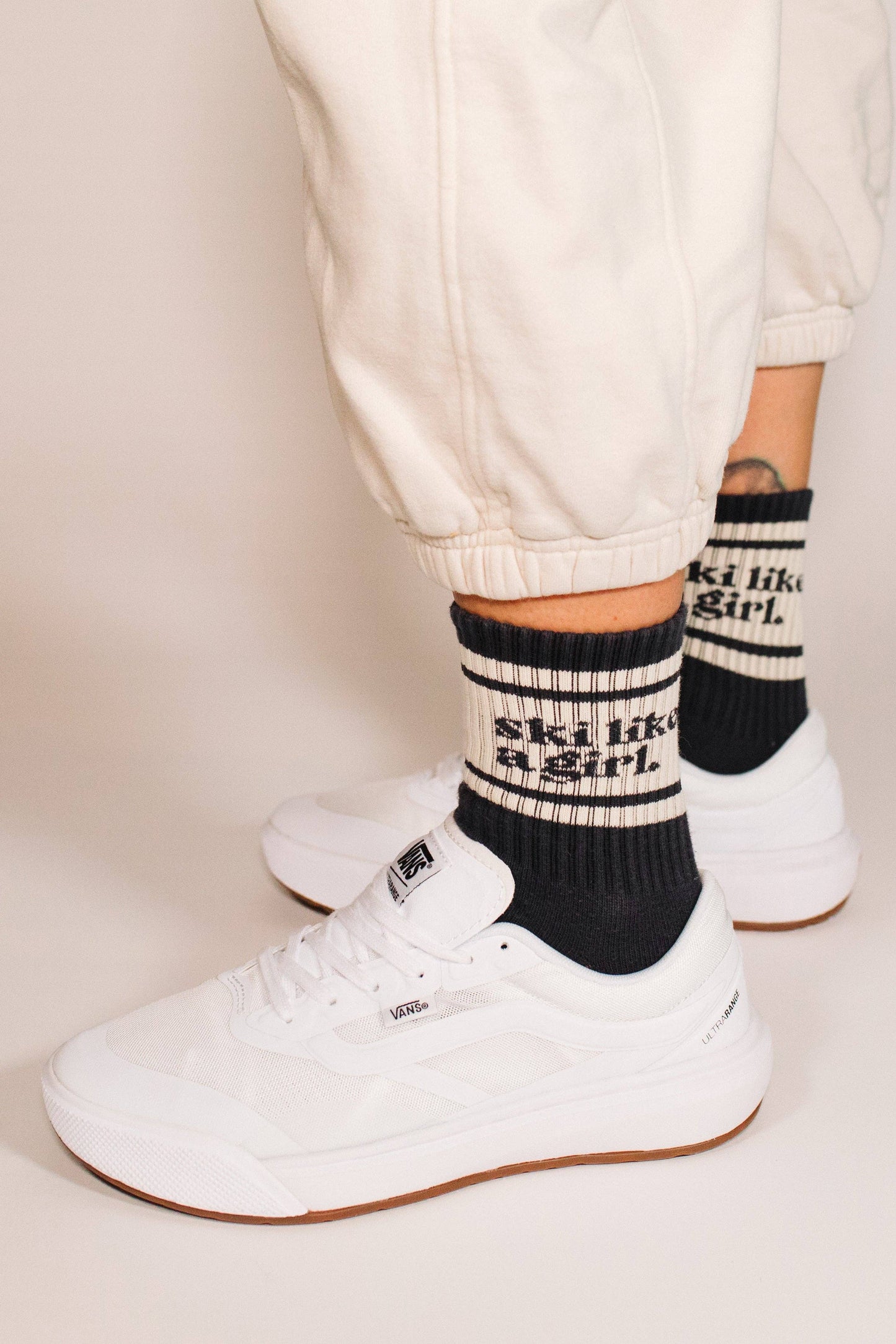 Ski Like a Girl - Ski Like a Girl Socks – Black