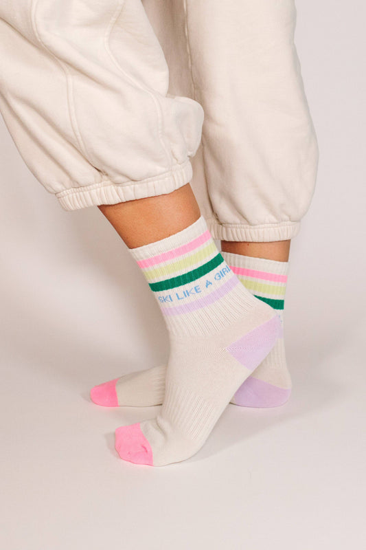Ski Like a Girl - Ski Like a Girl Socks – Candy Stripe-Goodwynn's