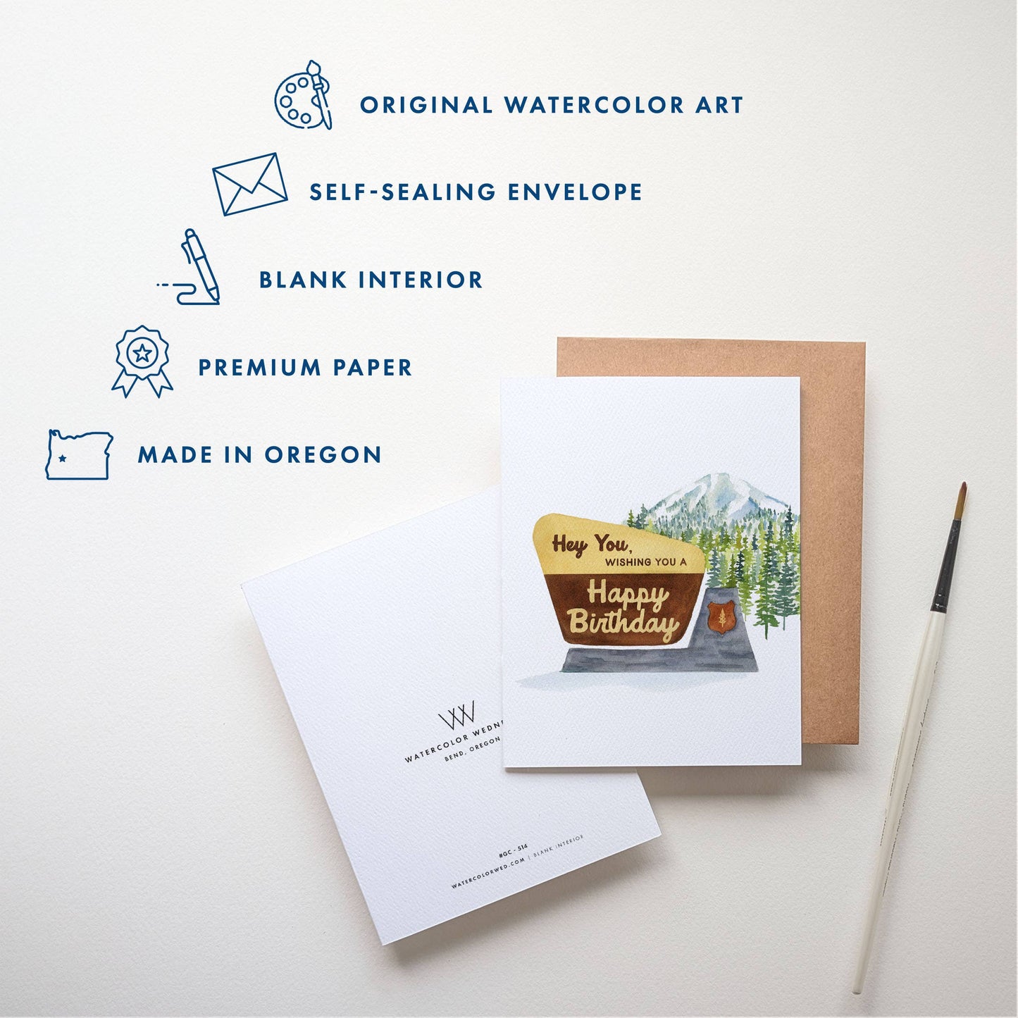 Watercolor Wednesday - National Park Birthday Card | Hey You! Outdoorsy Design