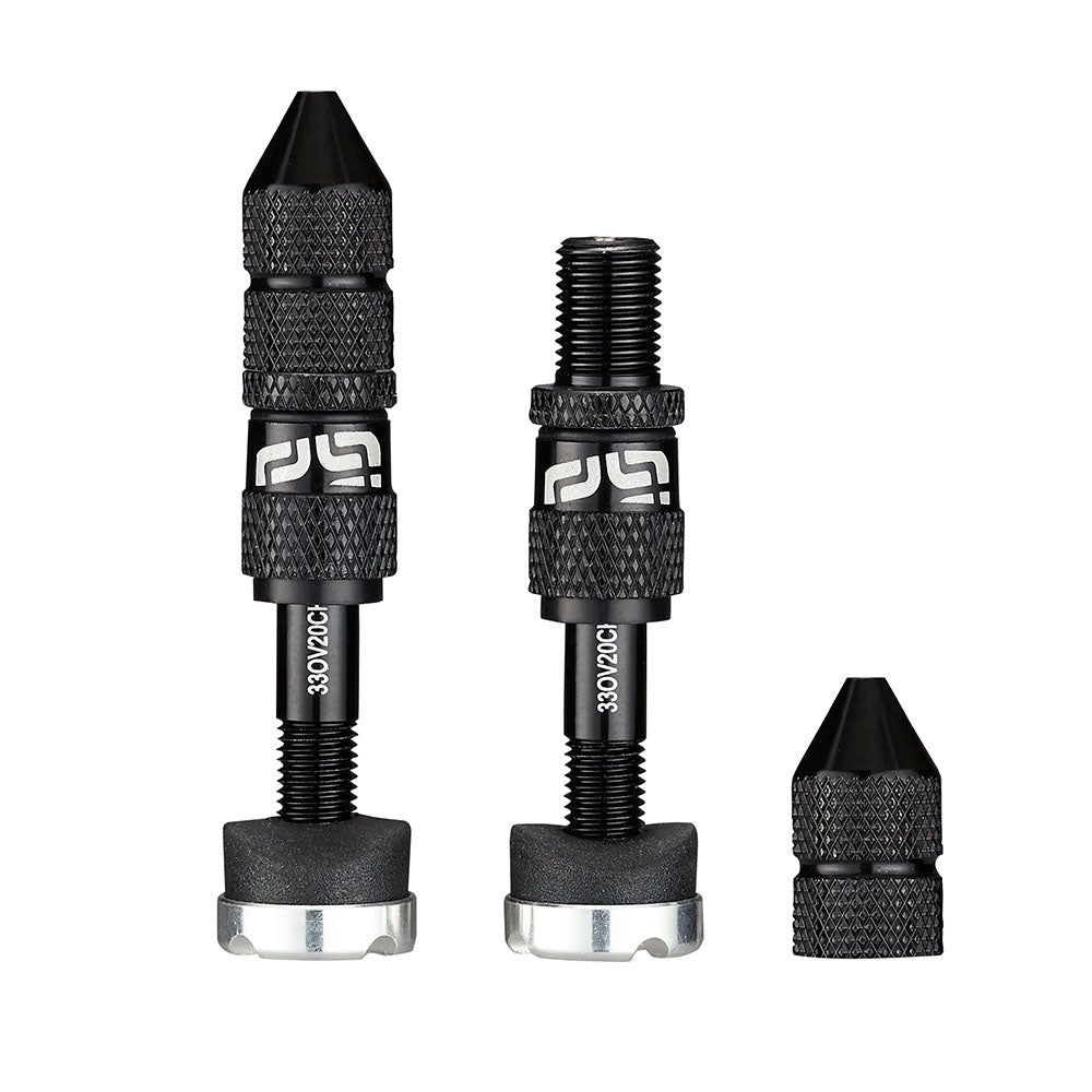 E*thirteen Quickfill Schrader Valves(19-23mm Rim) Pair - Blk-Goodwynn'sGoodwynn's