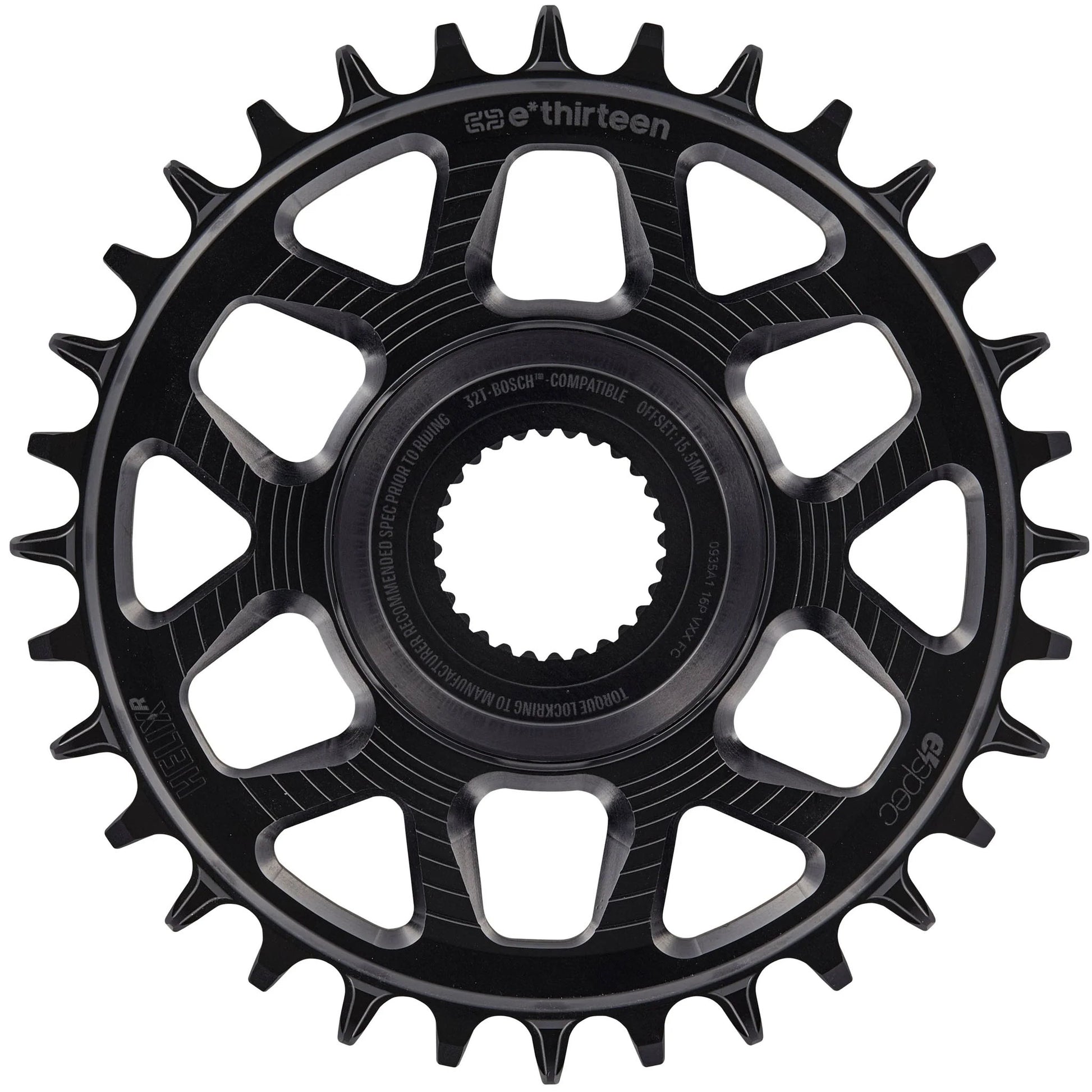 e*thirteen Helix Race e*spec  Chainring - Bosch Gen4 Direct Mount 13mm Offset 32T 11/12 Speed BLK-Goodwynn'sGoodwynn's