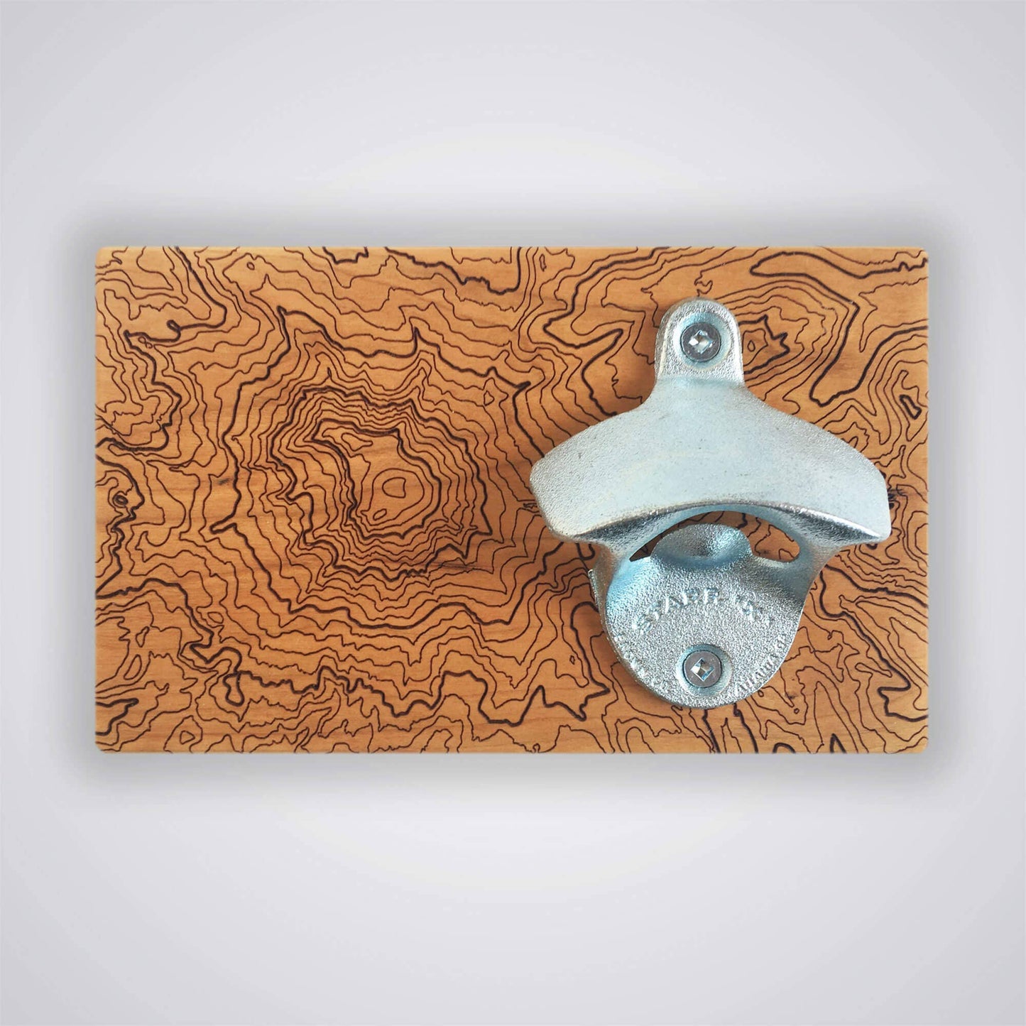 SML | Simple Modern Living - Solid Wood Bottle Opener with Mountain Topography: Mt Hood / Maple