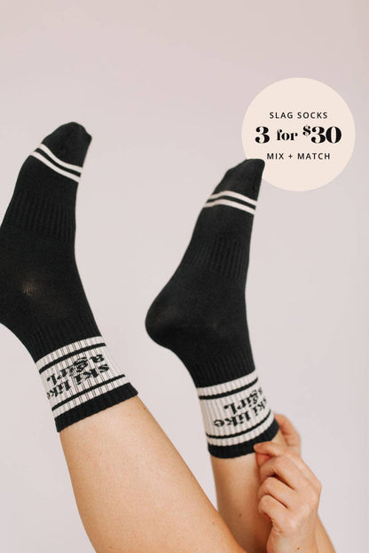 Ski Like a Girl - Ski Like a Girl Socks – Black