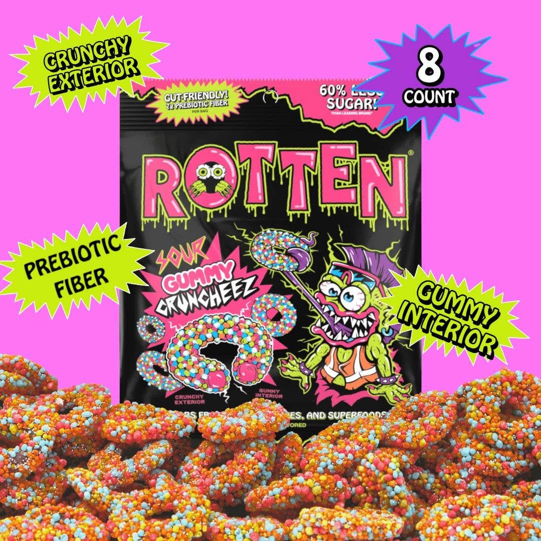 Rotten Candy - Sour Cruncheez Gummy Candy: GF, Prebiotics, Low Sugar-Goodwynn'sGoodwynn's