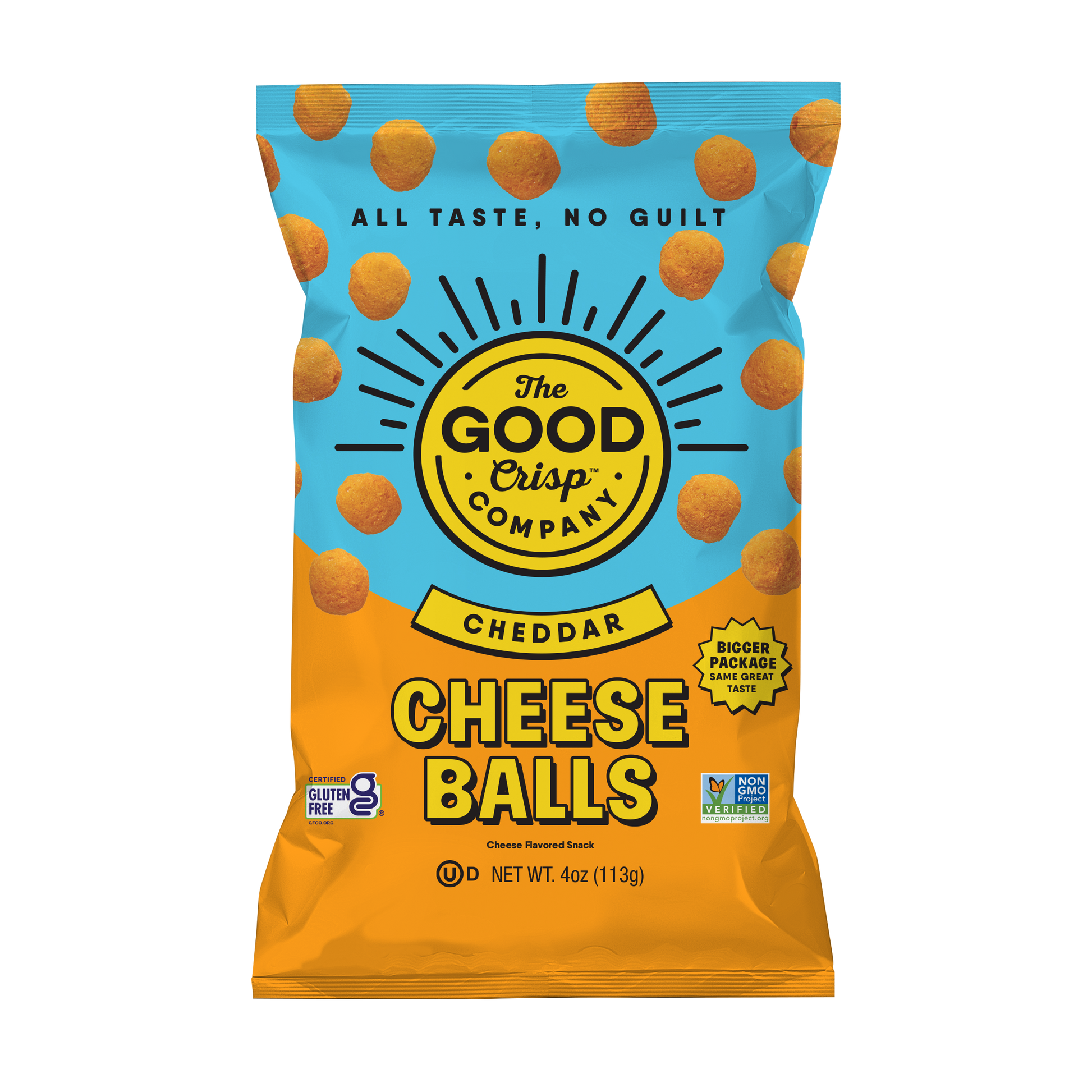 The Good Crisp Company - Cheddar Cheese Balls - 4oz Bags (Case of 8)-Goodwynn'sGoodwynn's