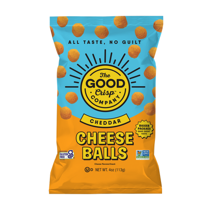 The Good Crisp Company - Cheddar Cheese Balls - 4oz Bags (Case of 8)