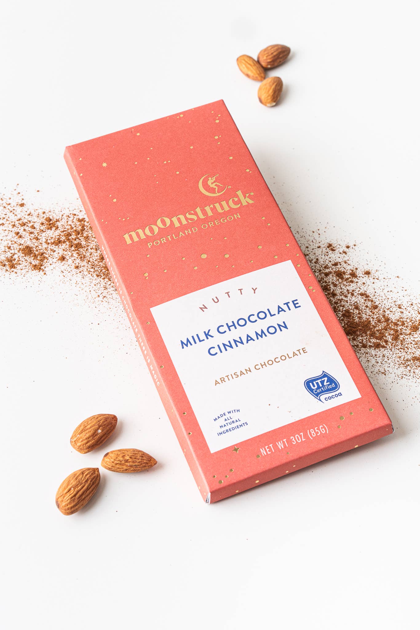 Moonstruck Chocolate Co - Nutty Milk Chocolate Cinnamon Bar-Goodwynn'sGoodwynn's