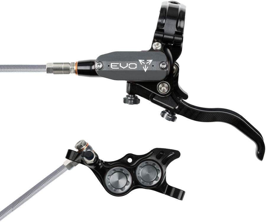 Hope EVO TR4 Disc Brake Lever Set - Left Hand Post Mount 4-Piston Braided Hydraulic Hose BLK/Smoke-Goodwynn'sGoodwynn's