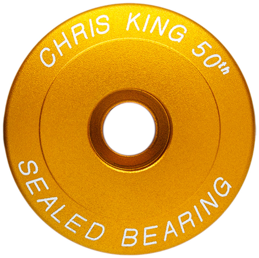 Chris King Headset Stem Cap - 1-1/8" Matte Gold 50th Anniversary-Goodwynn'sGoodwynn's