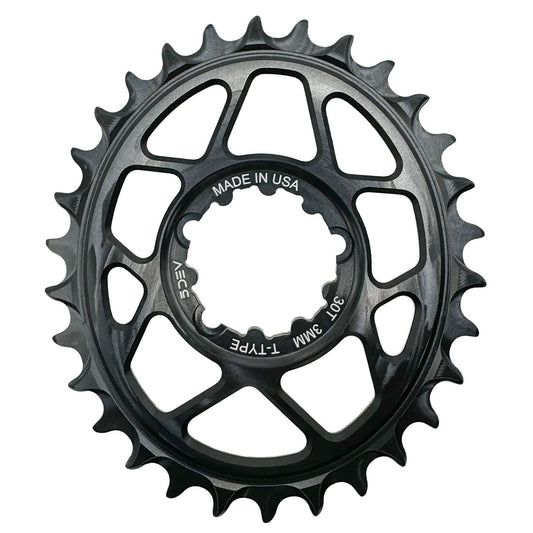 5Dev T-Type Oval 3-Bolt Chainring 3mm Offset 30T - Black-Goodwynn's