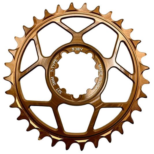 5Dev T-Type 3-Bolt Chainring 3mm Offset 32T - Kash-Goodwynn's