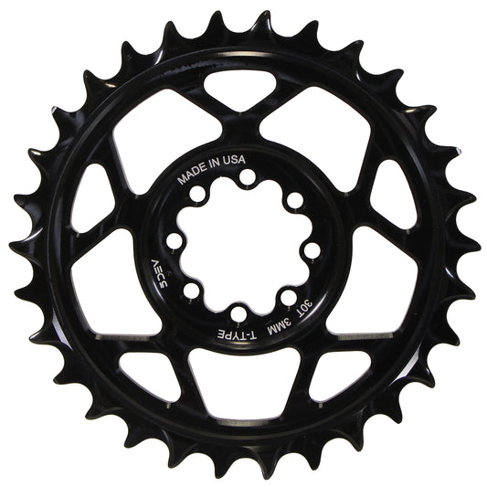 5Dev T-Type 8-Bolt Chainring 3mm Offset 30T - Black-Goodwynn's