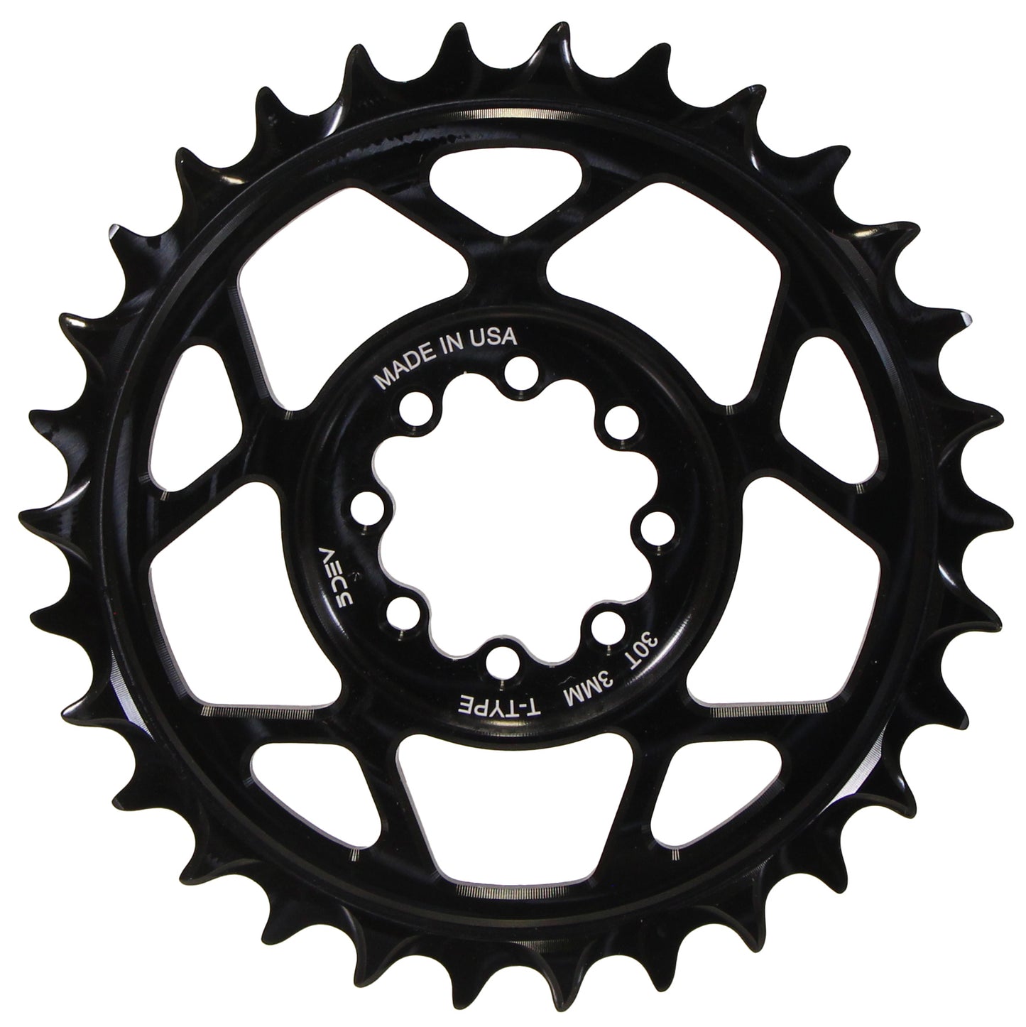 5Dev T-Type 8-Bolt Chainring 3mm Offset 32T - Black