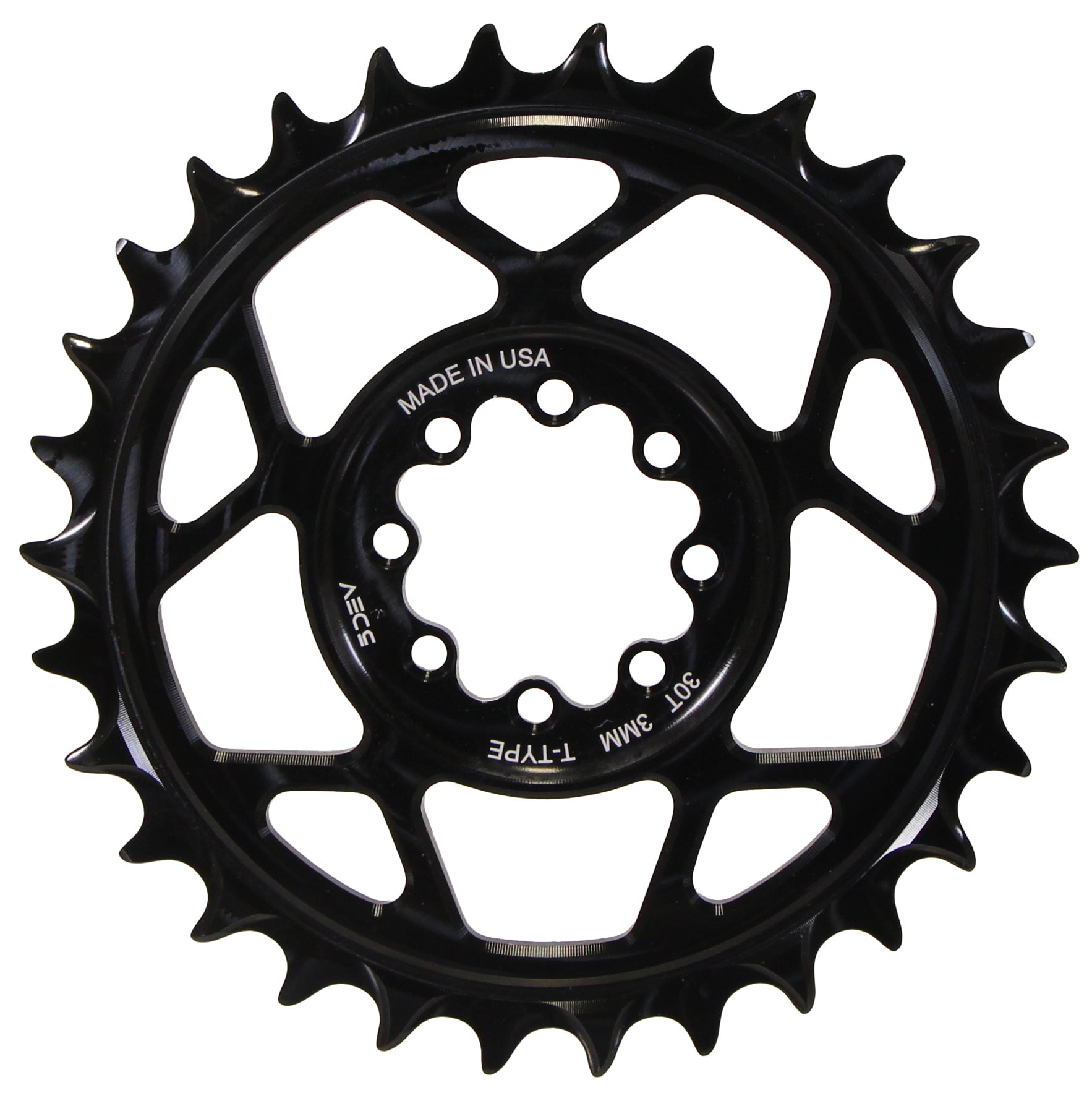 5Dev T-Type 8-Bolt Chainring 3mm Offset 32T - Black-Goodwynn'sGoodwynn's