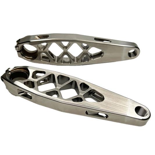 5Dev Titanium Shimano eCranks EP8 157.5mm  - Raw/Silver-Goodwynn's