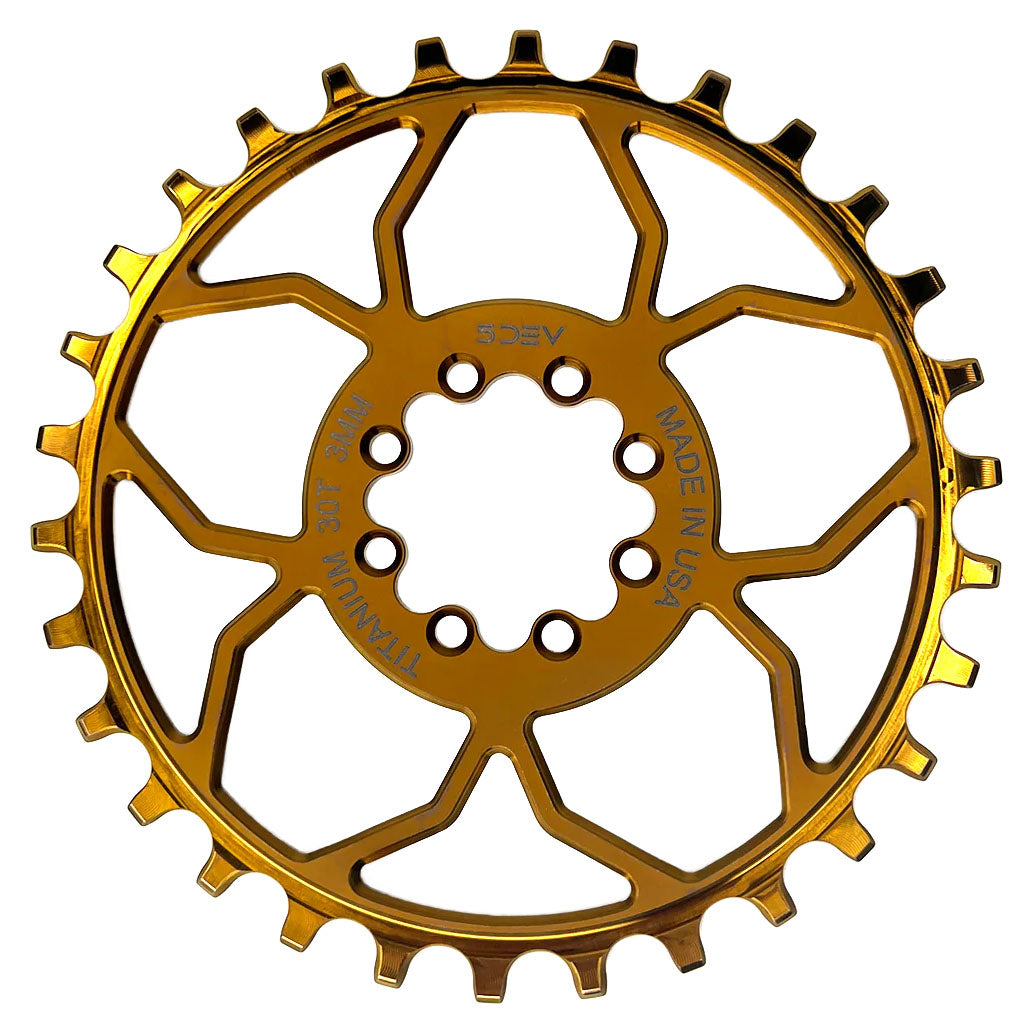 5Dev Titanium 8-Bolt Chainring 3mm Offset 30T - Bronze-Goodwynn'sGoodwynn's