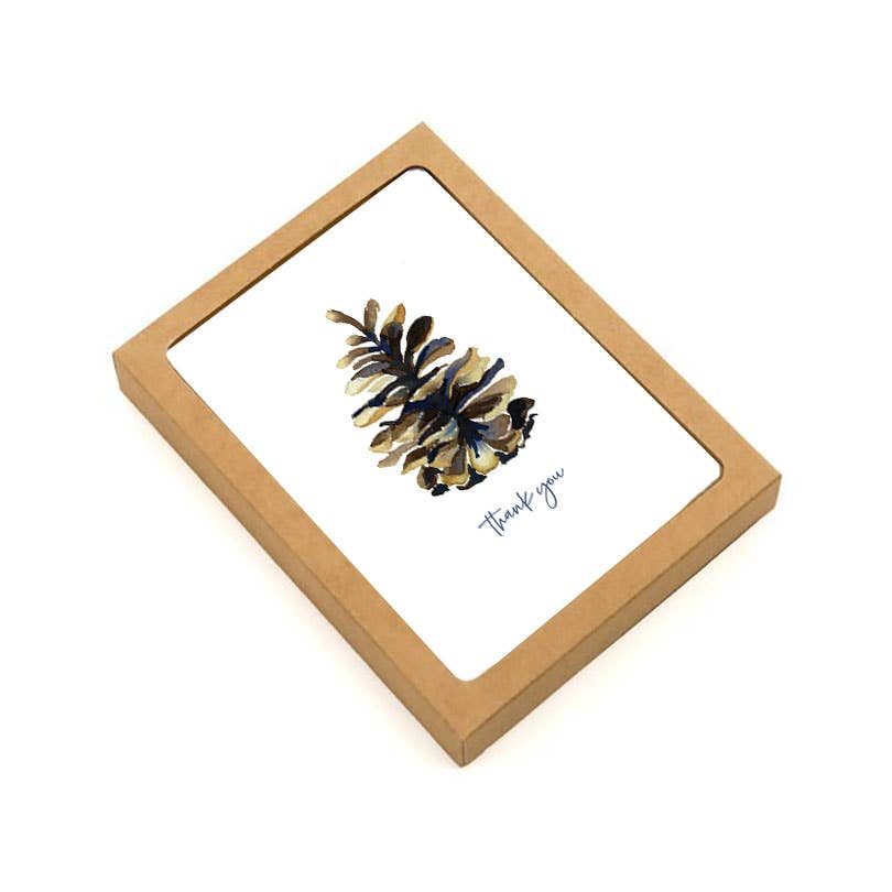 Watercolor Wednesday | Adventure Art & Stationery - Pinecone Thank You | Watercolor Greeting Card Note-Goodwynn'sGoodwynn's