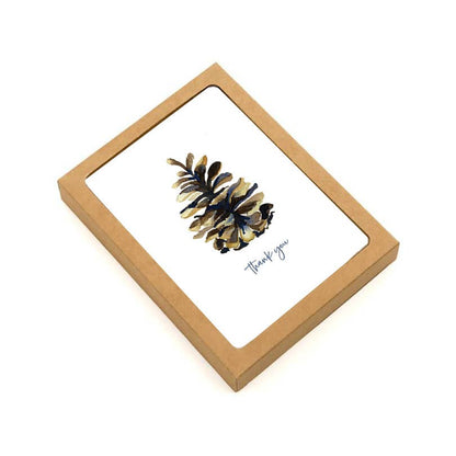 Watercolor Wednesday | Adventure Art & Stationery - Pinecone Thank You | Watercolor Greeting Card Note