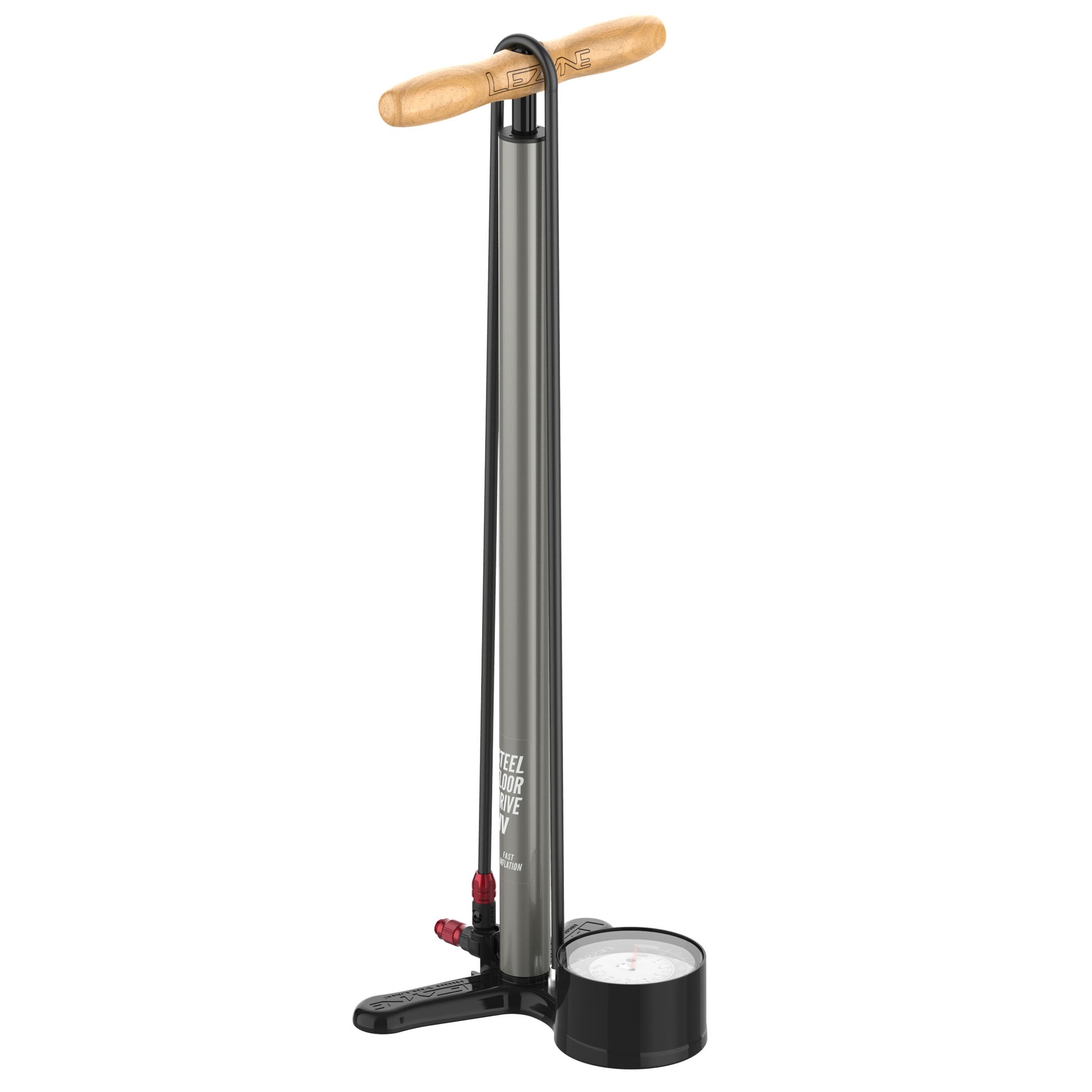 Lezyne Steel HV Floor Drive 3.5 Pump Flat Gray-Goodwynn'sGoodwynn's