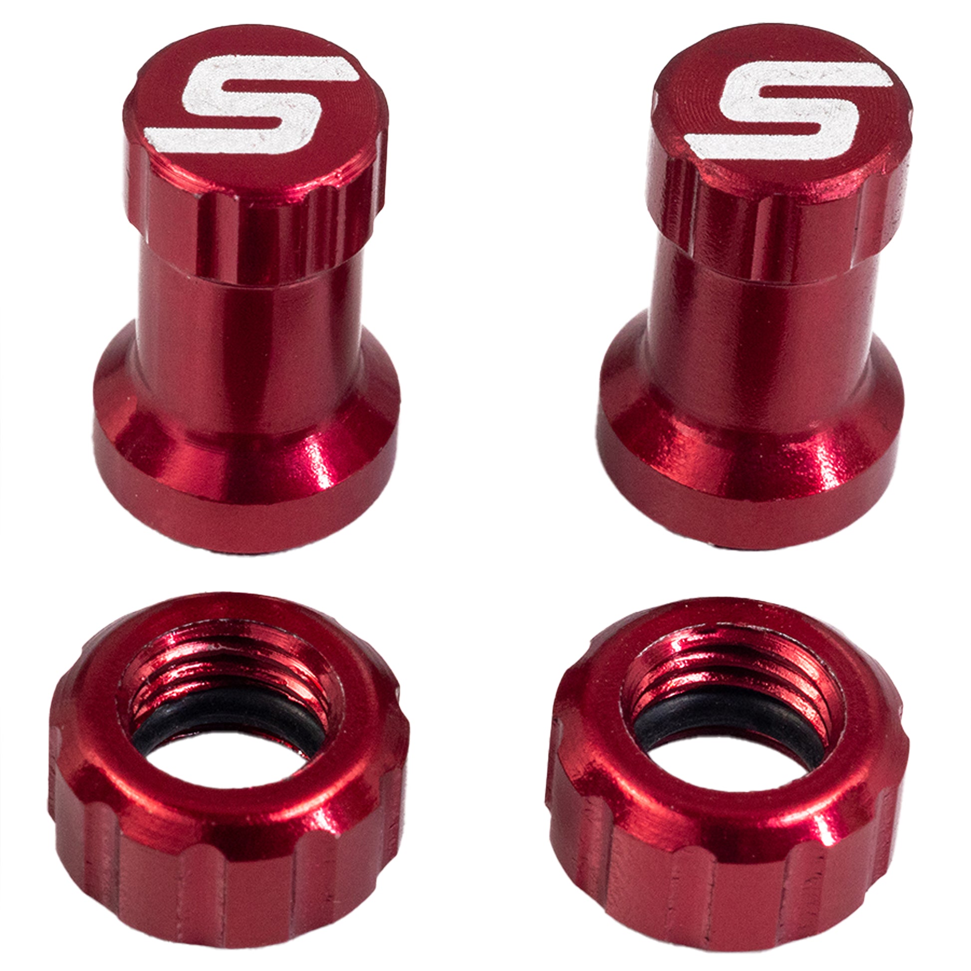 Stans Tubeless Valve Stem Cap Color Kit - Red Pair-Goodwynn'sGoodwynn's