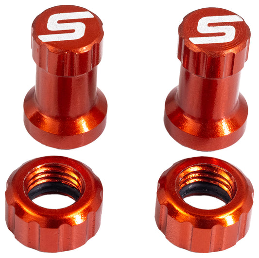 Stans Tubeless Valve Stem Cap Color Kit - Orange Pair-Goodwynn's