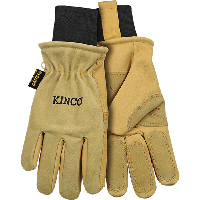 Kinco's LINED HEAVY-DUTY PREMIUM GRAIN & SUEDE PIGSKIN SKI GLOVE WITH OMNI-CUFF™