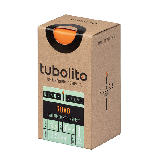 Tubolito Tubo Road Tube - 700 x 18-32mm 80mm Presta Valve Black-Goodwynn's
