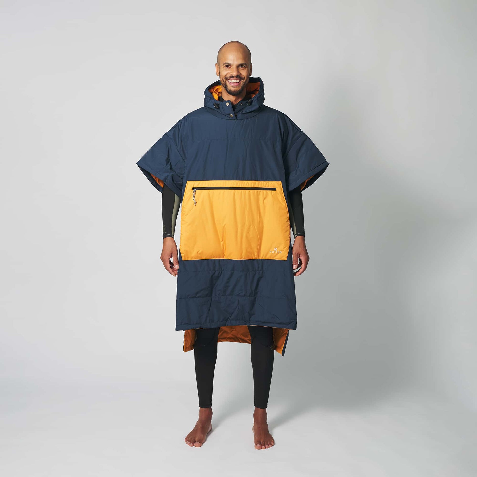 VOITED 2nd Edition Outdoor Poncho for Surfing, Camping, Vanlife & Wild Swimming - Ocean Navy / Desert-Goodwynn'sGoodwynn's