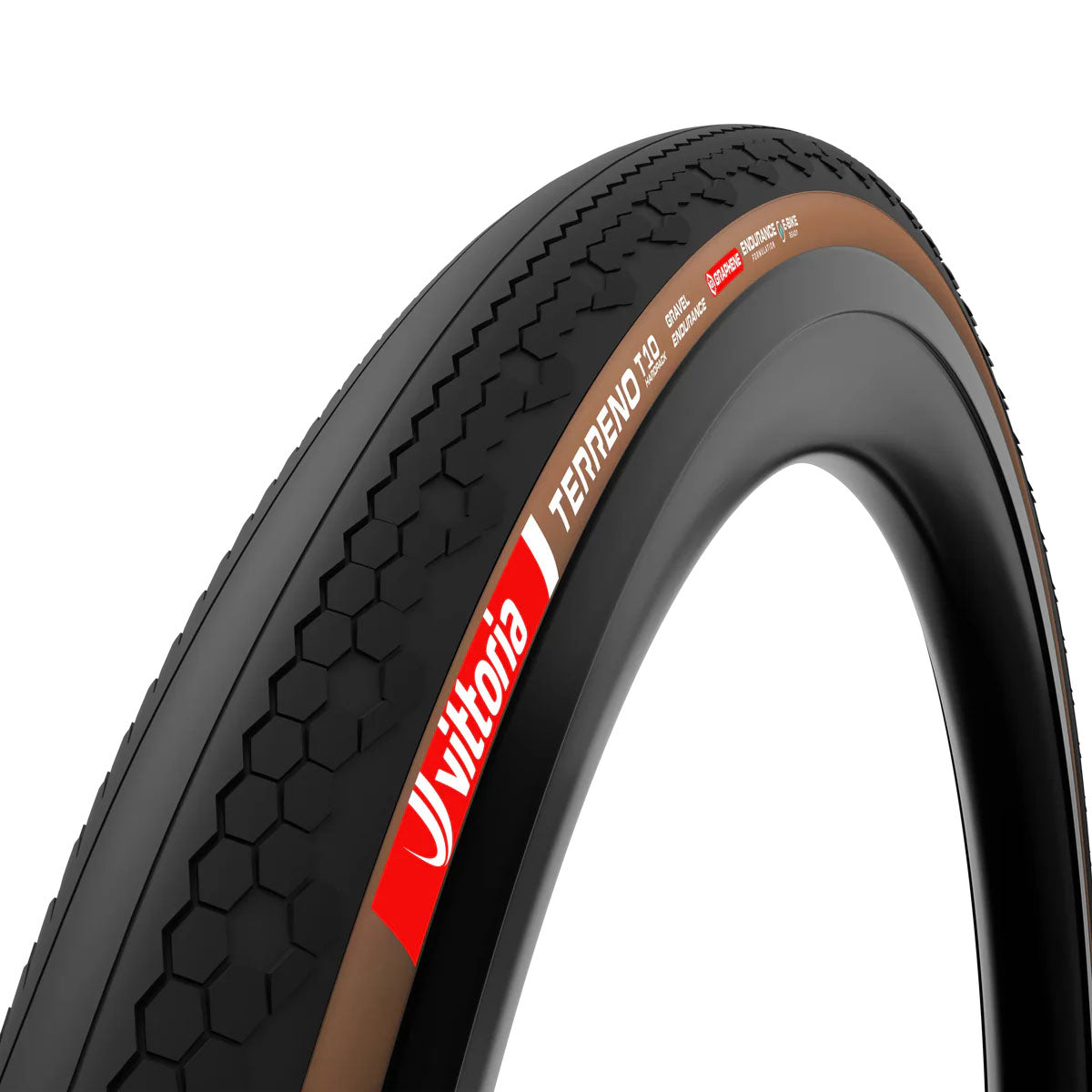 Vittoria Terreno T10 Hardpack Tire - 700 x 45 Tubeless Folding BLK/Brown Gravel Endurance Graphene G2.0-Goodwynn'sGoodwynn's