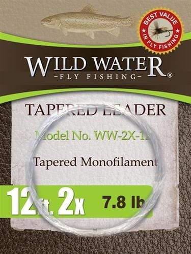 Wild Water Fly Fishing 12' Tapered Monofilament Leader 2X, 6 Pack-Goodwynn'sGoodwynn's