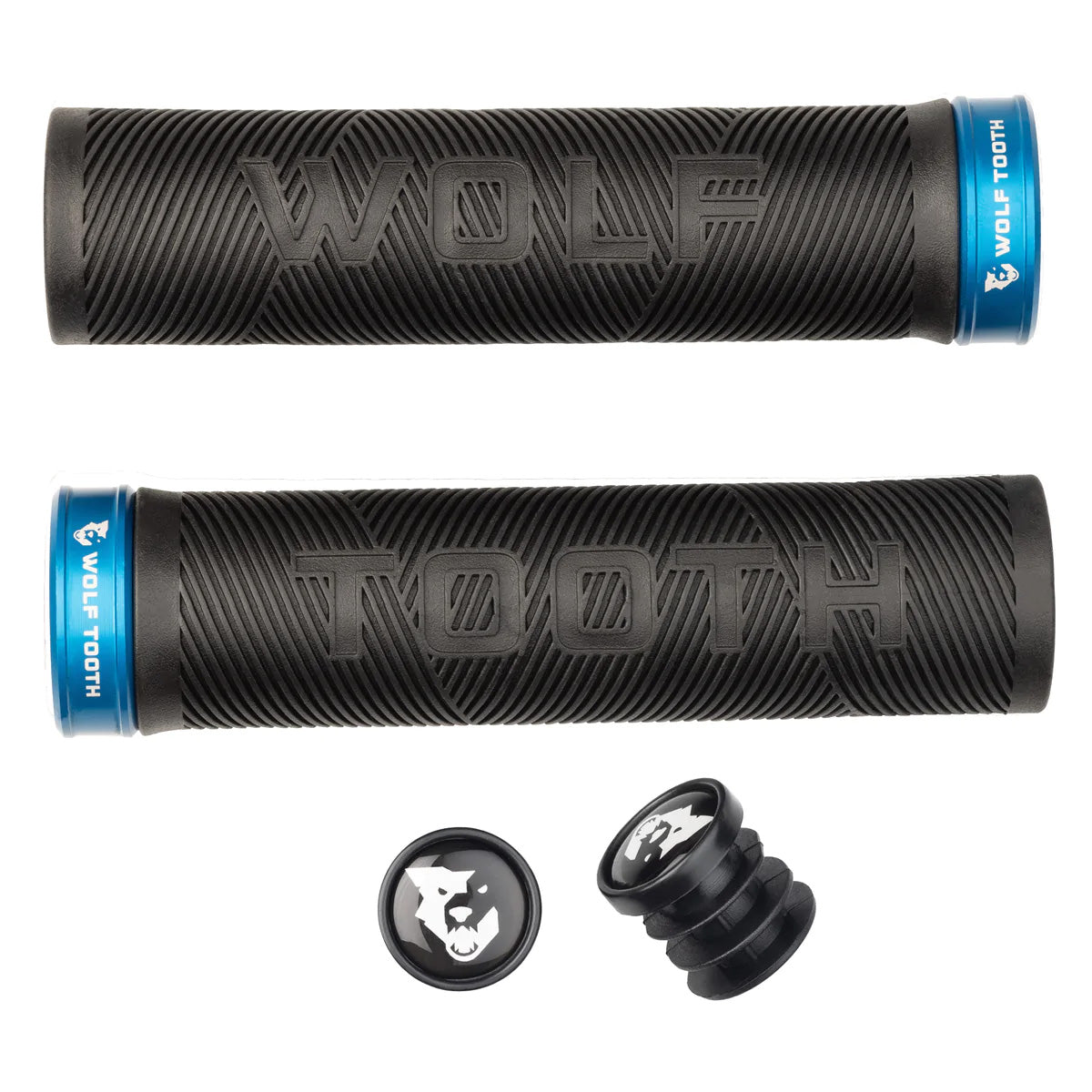 Wolf Tooth Components Echo Lock-On Grip Set Black/Blue-Goodwynn'sGoodwynn's