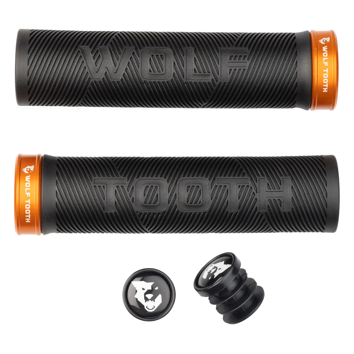 Wolf Tooth Components Echo Lock-On Grip Set Black/Orange-Goodwynn'sGoodwynn's