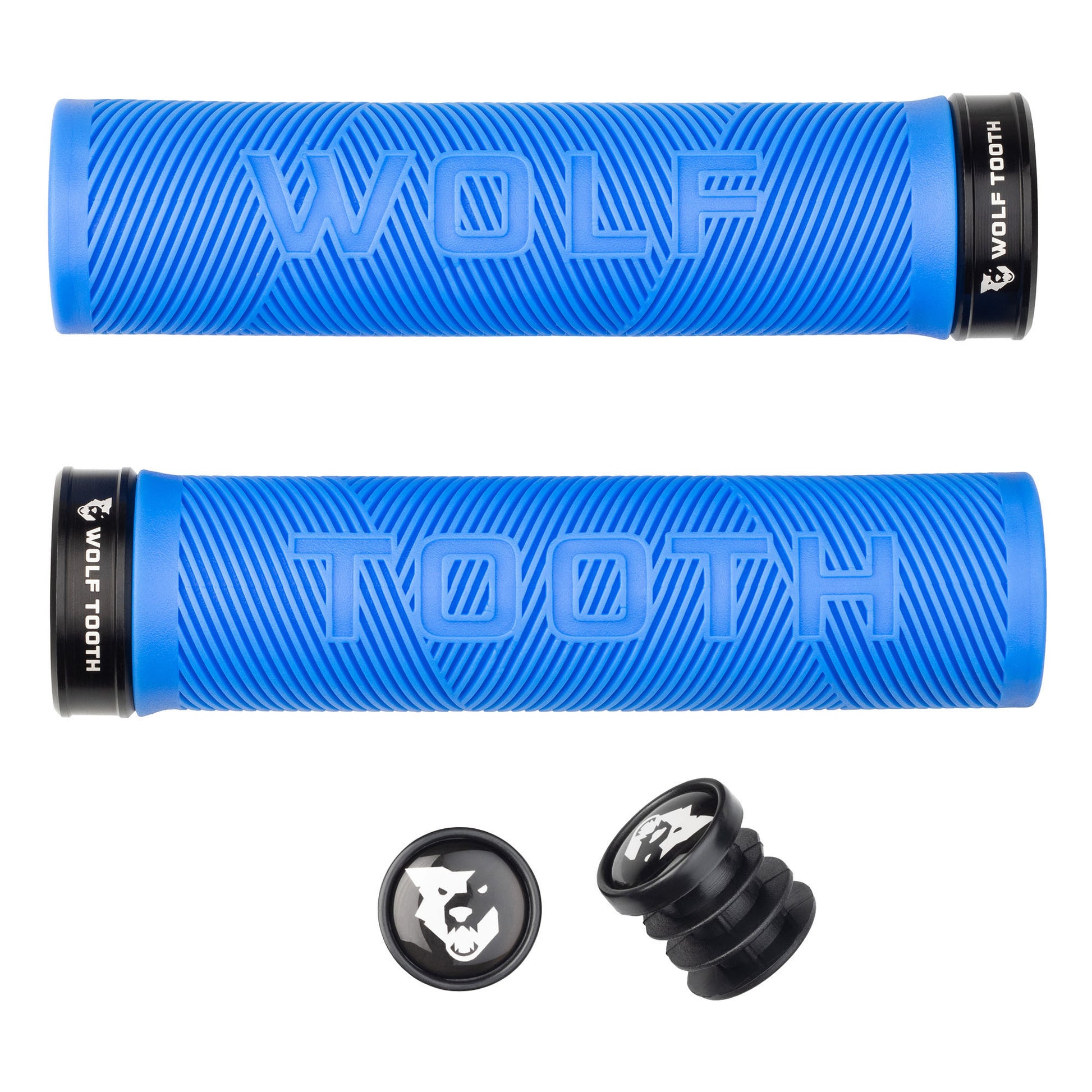 Wolf Tooth Components Echo Lock-On Grip Set Blue/Black-Goodwynn'sGoodwynn's