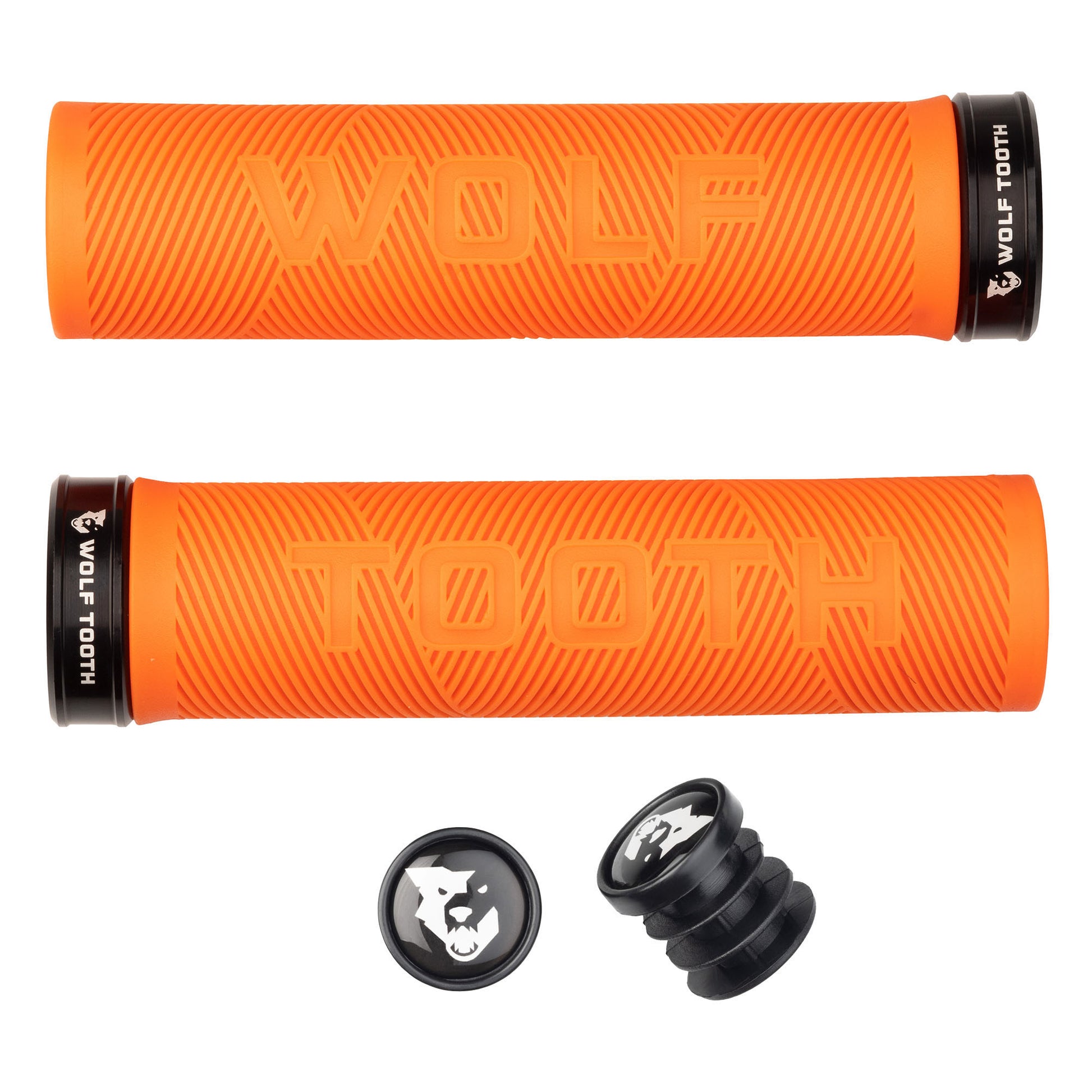 Wolf Tooth Components Echo Lock-On Grip Set Orange/Black-Goodwynn'sGoodwynn's