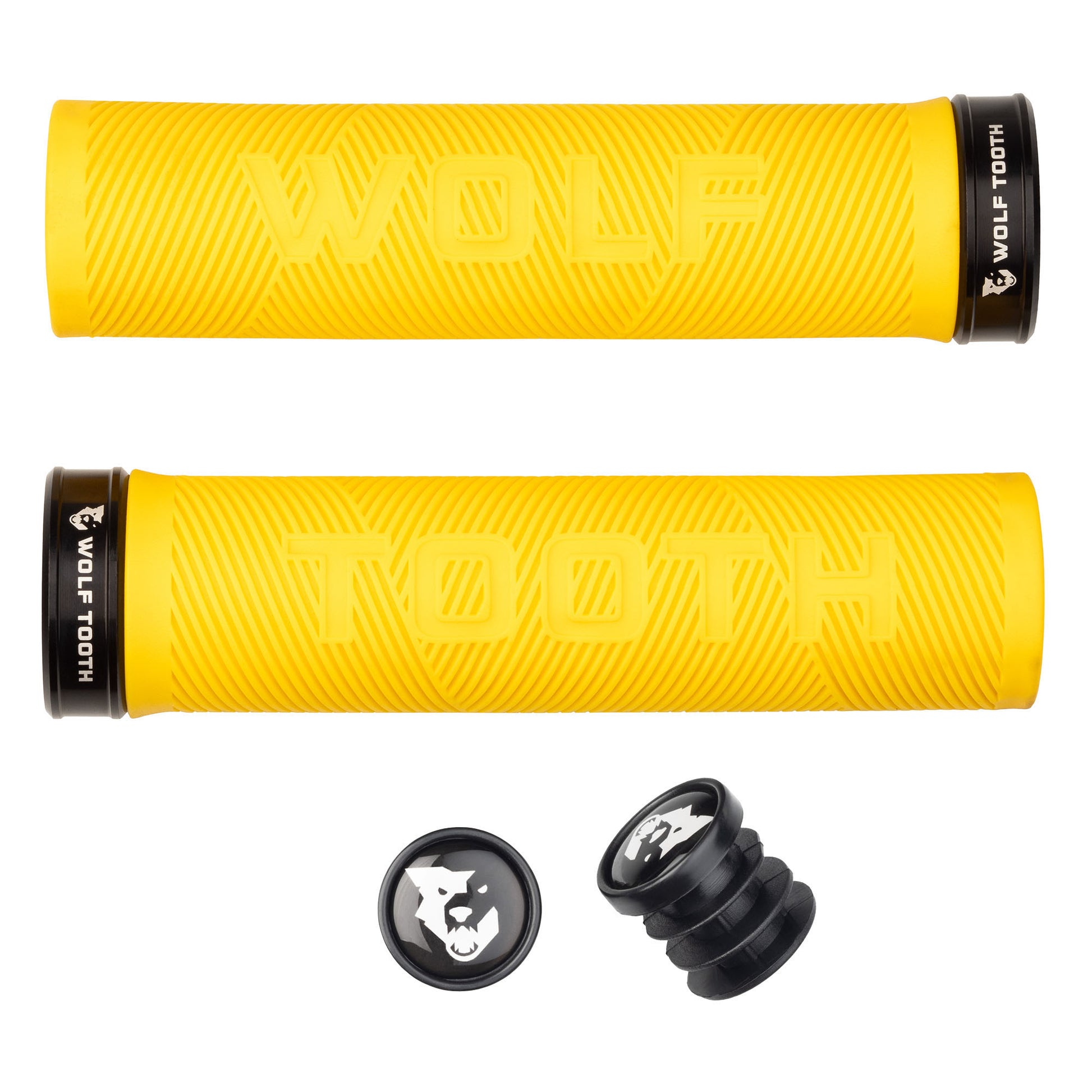 Wolf Tooth Components Echo Lock-On Grip Set Yellow/Black-Goodwynn'sGoodwynn's