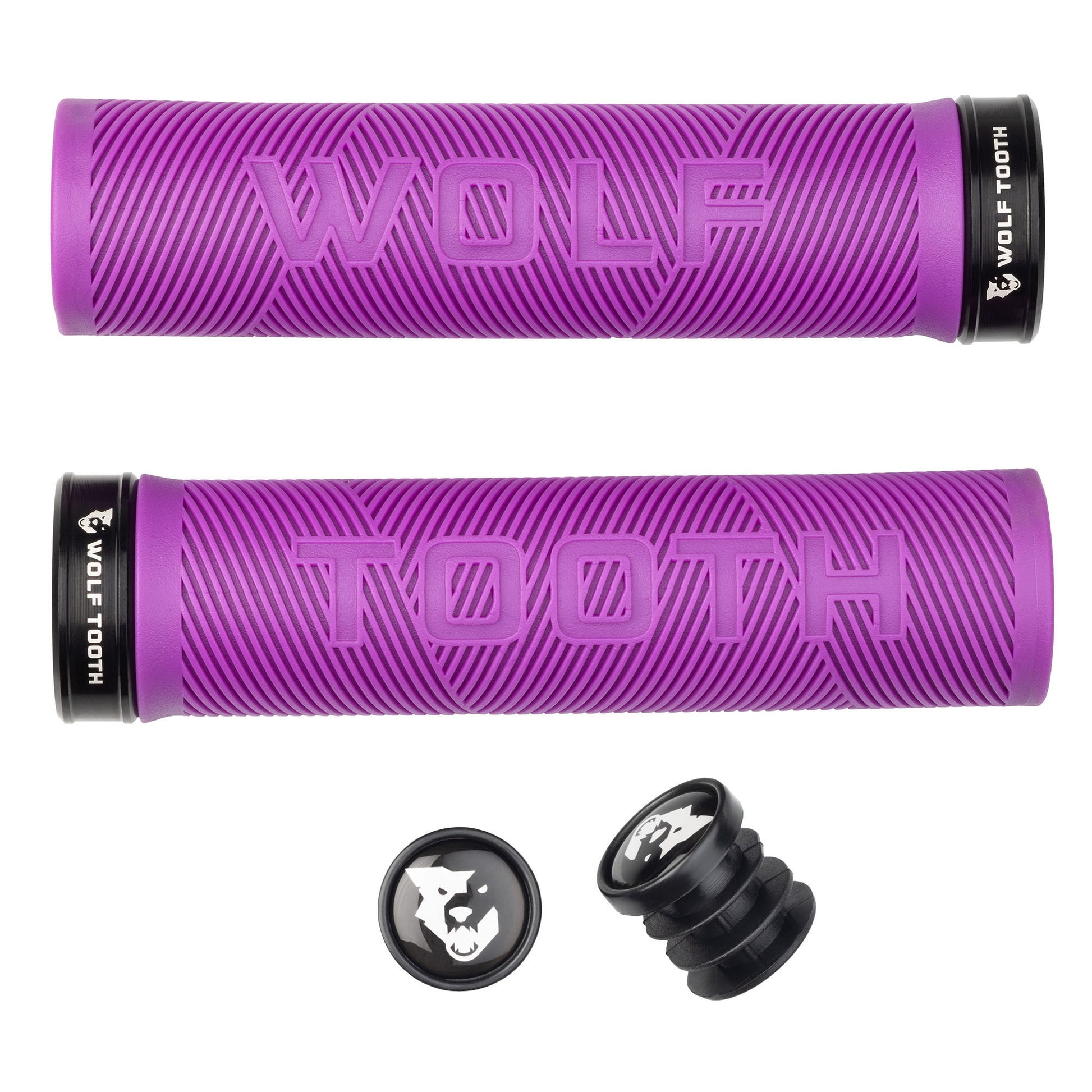 Wolf Tooth Components Echo Lock-On Grip Set Purple/Black-Goodwynn'sGoodwynn's