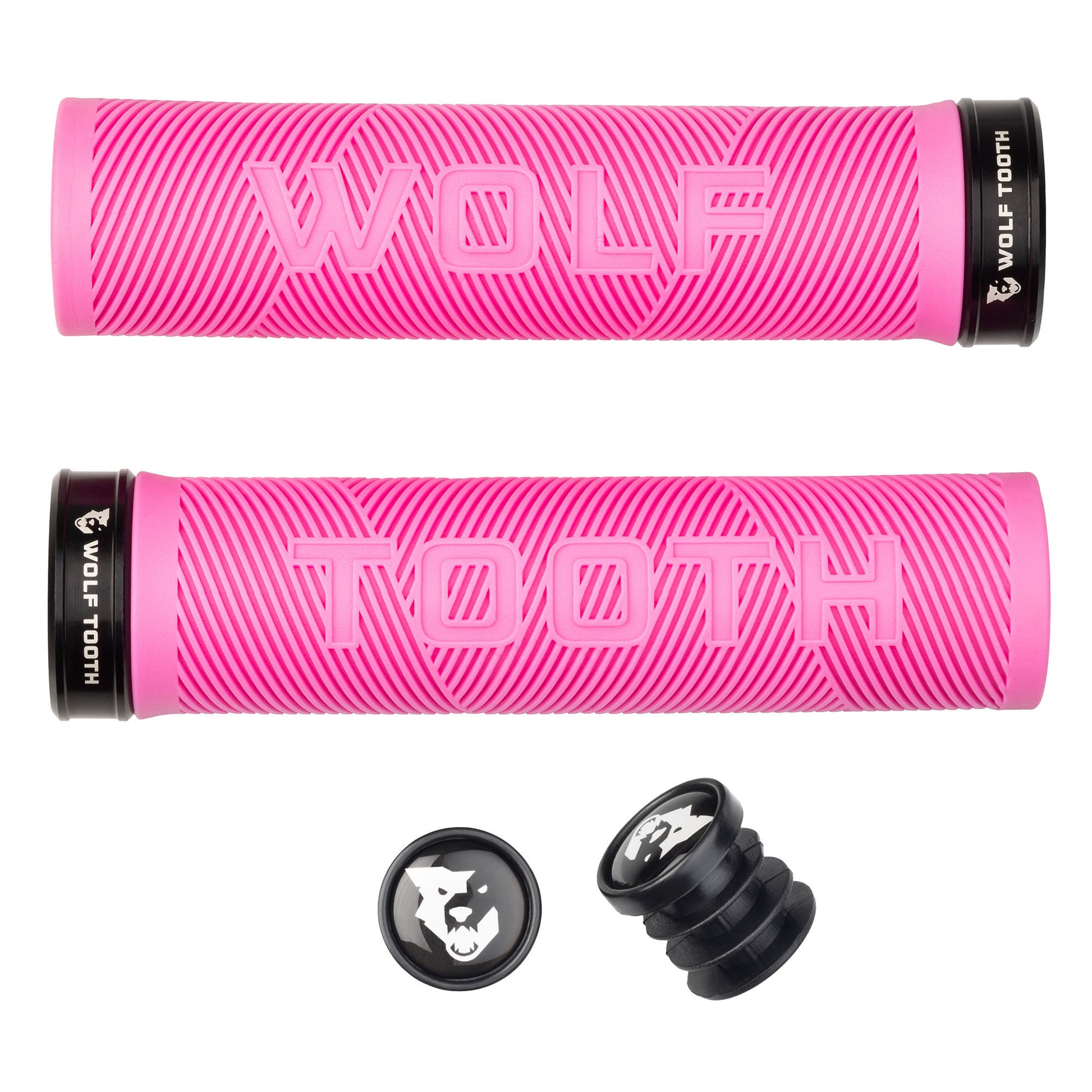Wolf Tooth Components Echo Lock-On Grip Set Pink/Black-Goodwynn'sGoodwynn's