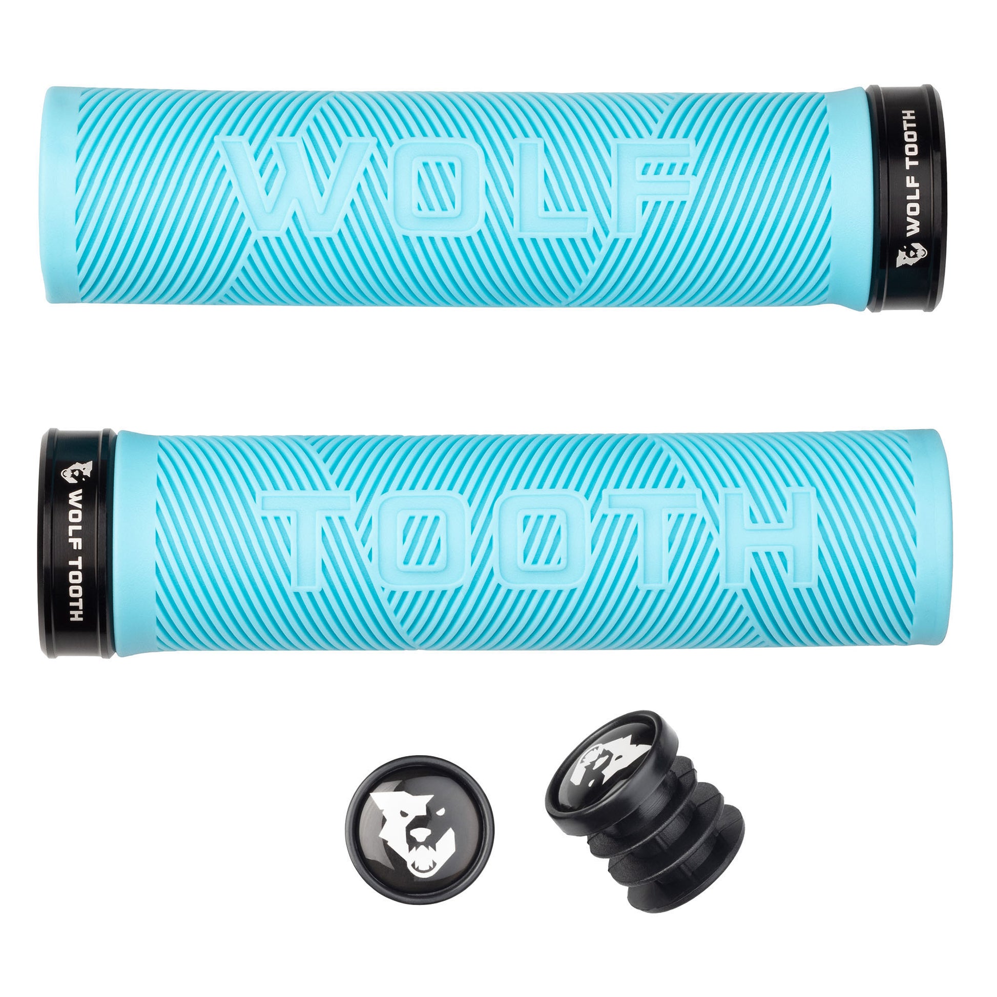 Wolf Tooth Components Echo Lock-On Grip Set Teal/Black-Goodwynn'sGoodwynn's