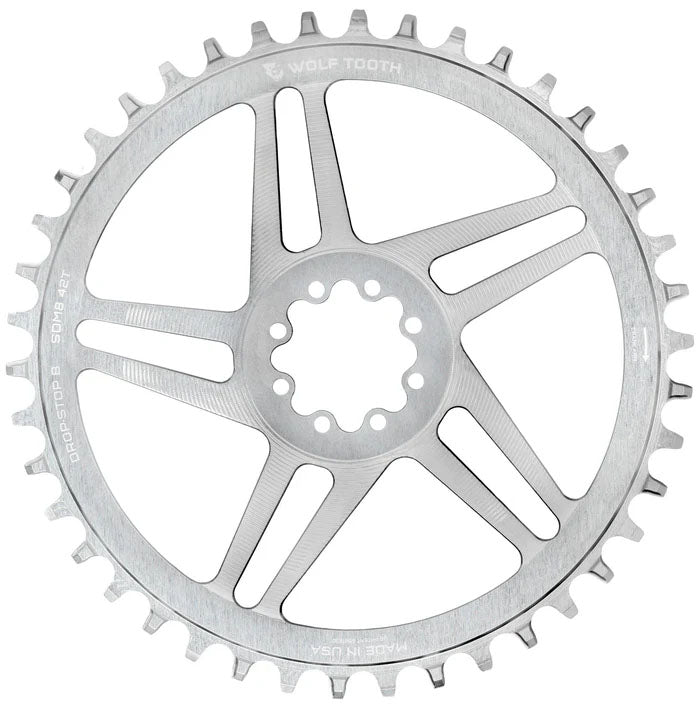 Wolf Tooth Components 8-Bolt Road/Gravel Chainring (Flat Top) 42T Silver-Goodwynn'sGoodwynn's
