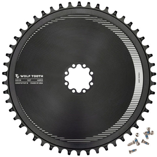 Wolf Tooth Components Aero Chainring 8-Bolt Drop-Stop B 50T Blk-Goodwynn's
