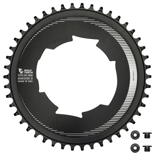 Wolf Tooth Components Aero Chainring 107 BCD Drop-Stop B 46T Blk-Goodwynn's