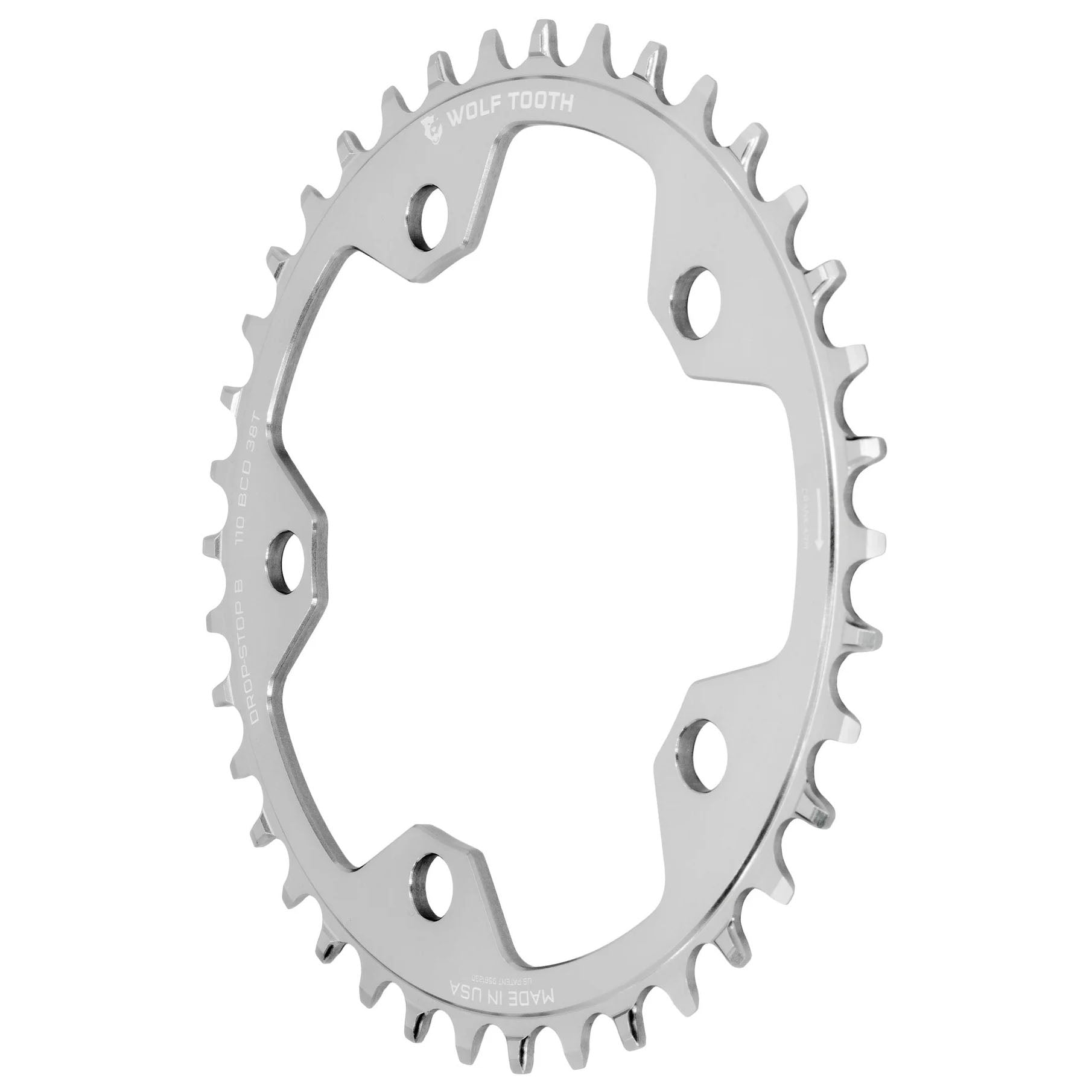 Wolf Tooth Components 5x110BCD CX/Road (Flat Top) Chainring 42T Silver-Goodwynn'sGoodwynn's