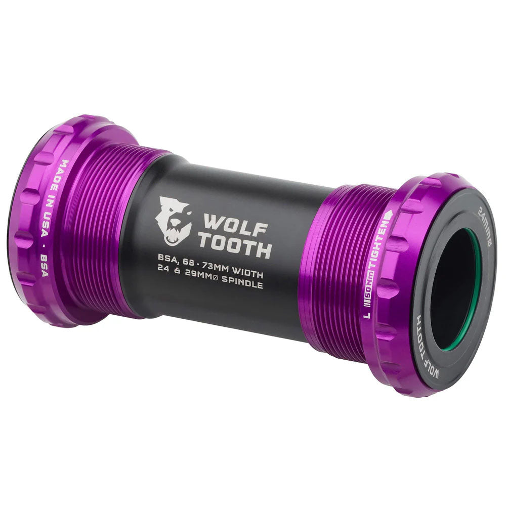 Wolf Tooth Bottom Bracket - English BSA 68/73mm For 24mm Spindle Ultraviolet Purple-Goodwynn'sGoodwynn's