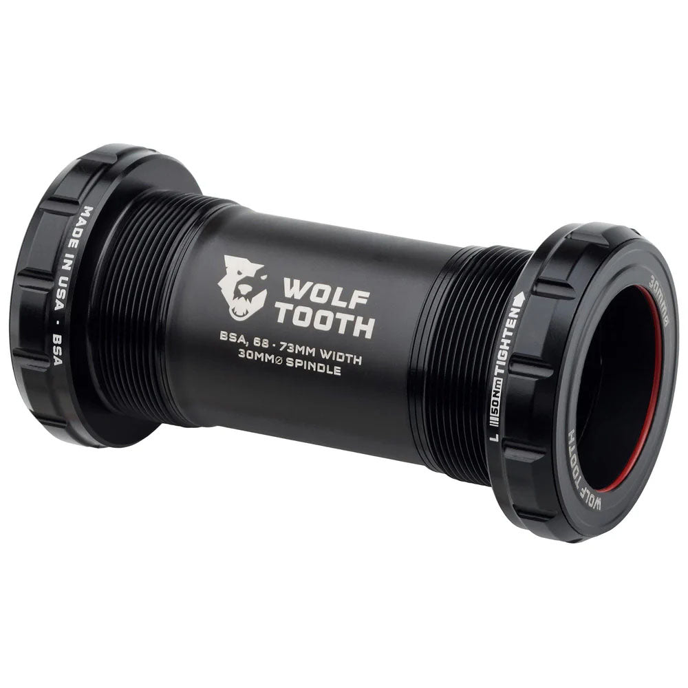 Wolf Tooth Bottom Bracket - English (BSA) 68/73mm For 30mm Spindle Black-Goodwynn'sGoodwynn's