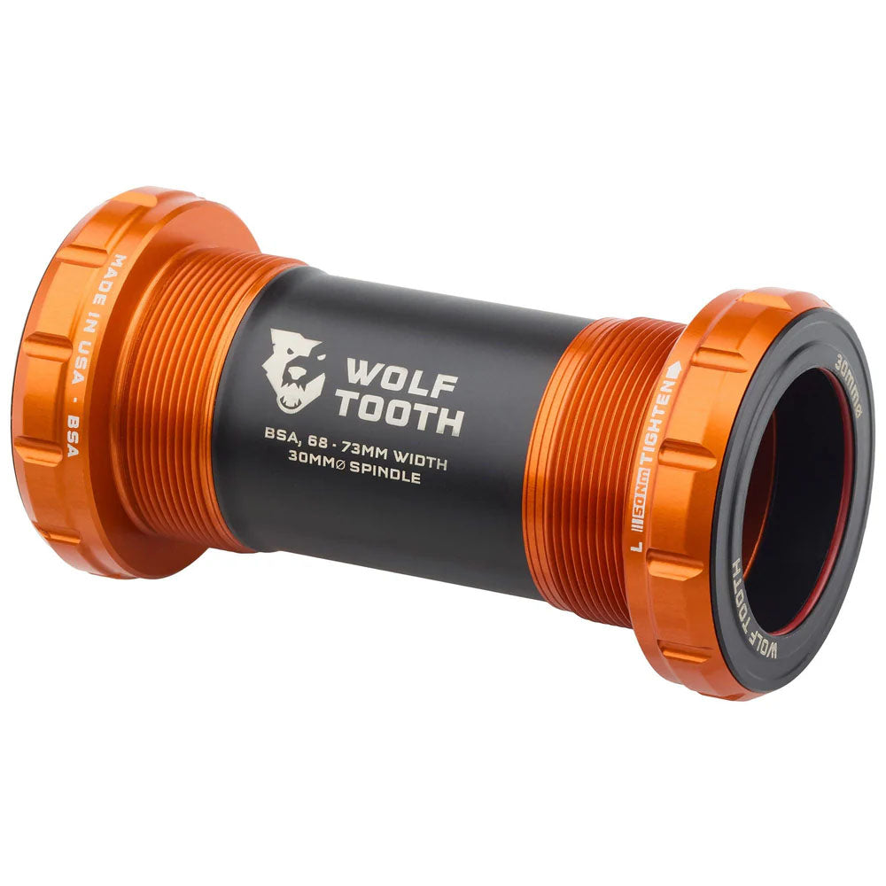 Wolf Tooth Bottom Bracket - English (BSA) 68/73mm For 30mm Spindle Orange-Goodwynn'sGoodwynn's