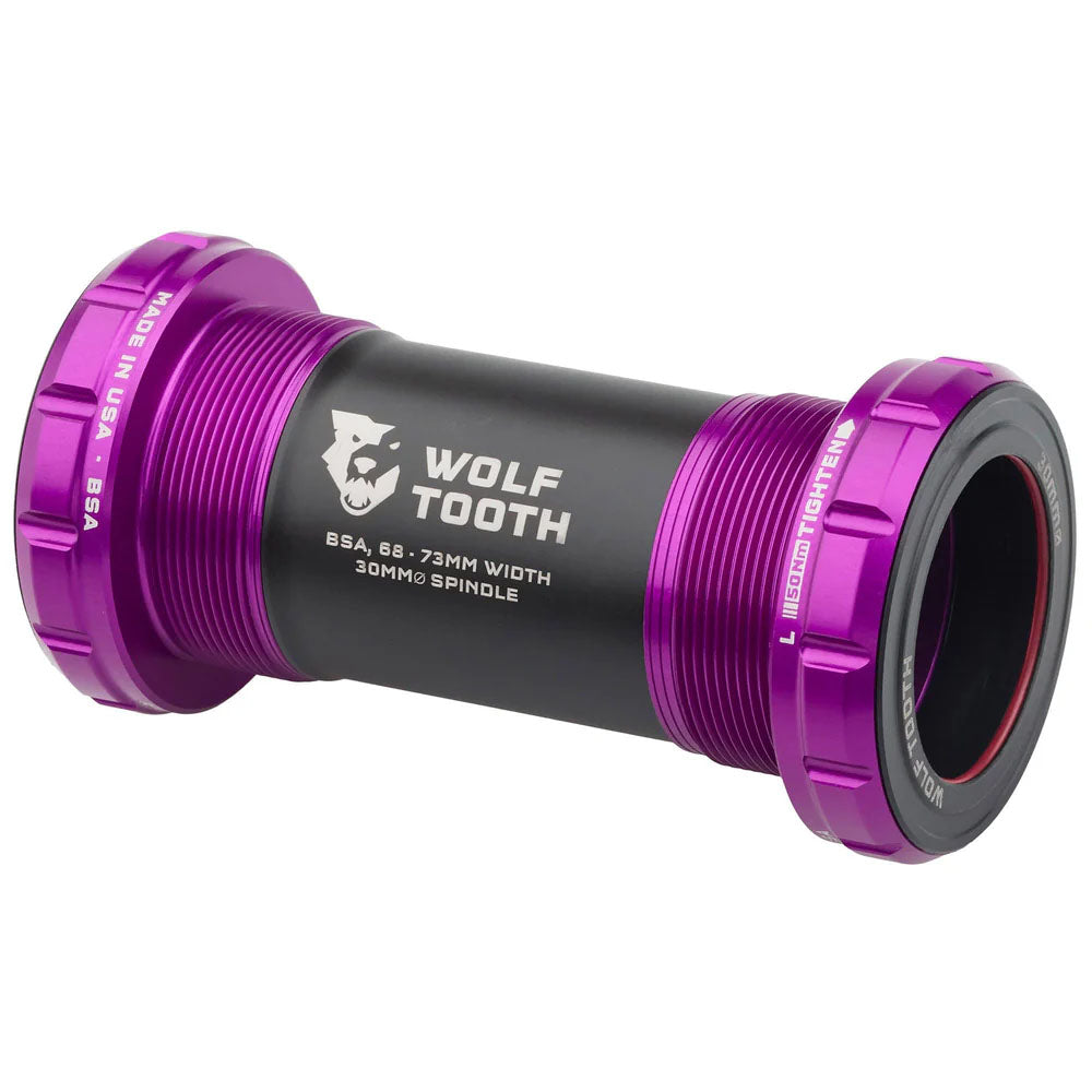 Wolf Tooth Bottom Bracket - English BSA 68/73mm For 30mm Spindle Ultraviolet Purple-Goodwynn'sGoodwynn's