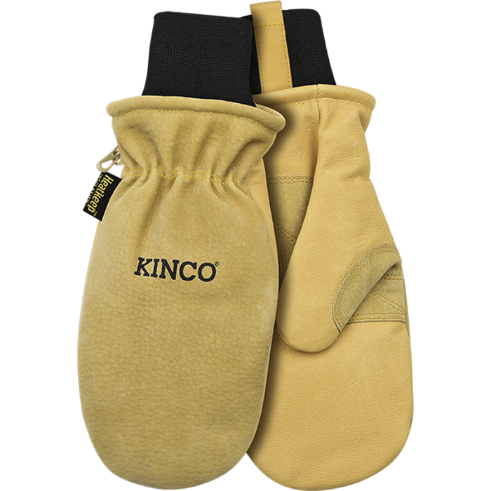 Kinco's LINED HEAVY-DUTY PREMIUM GRAIN & SUEDE PIGSKIN SKI MITT WITH OMNI-CUFF™
