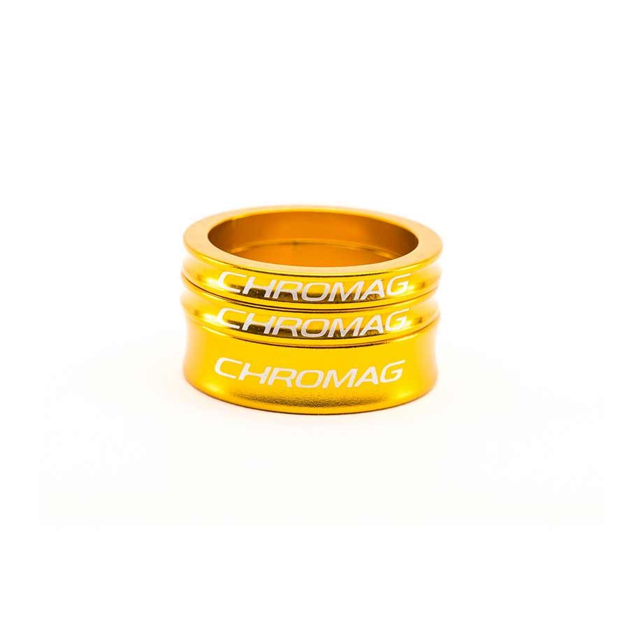 Chromag Spacer Kit Headset Spacer 1-1/8 Height: Set Aluminum Gold Kit-Goodwynn'sGoodwynn's