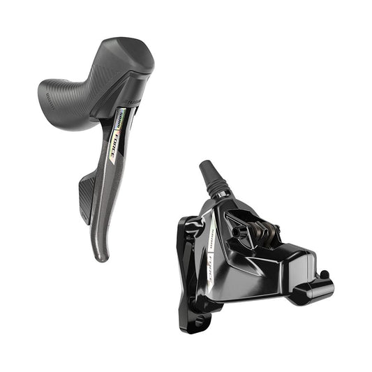 SRAM Force AXS HRD eTap Shift/Brake Lever Hydraulic Disc Brake Caliper - Right/Rear Flat Mount 20mm Offset Iridescent Gray/Blk D2-Goodwynn's