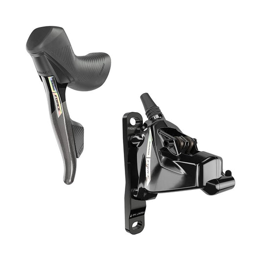 SRAM Force AXS HRD eTap Shift/Brake Lever Hydraulic Disc Brake Caliper - Left/Front Flat Mount 20mm Offset Iridescent Gray/Blk D2-Goodwynn's